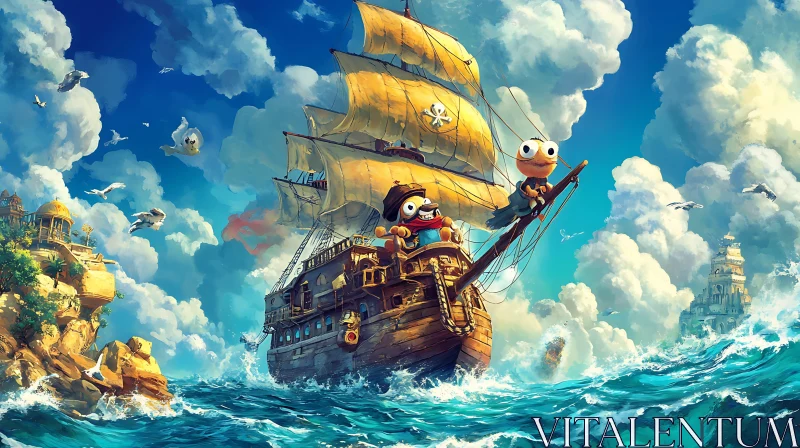 Animated Pirate Ship Adventure AI Image