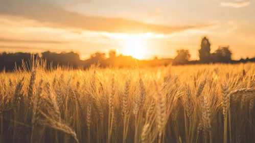 Sunlit Wheat Field Landscape