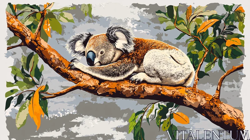 Serene Koala in Nature AI Image