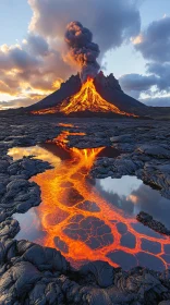 Stunning Lava Flow from Explosive Volcano