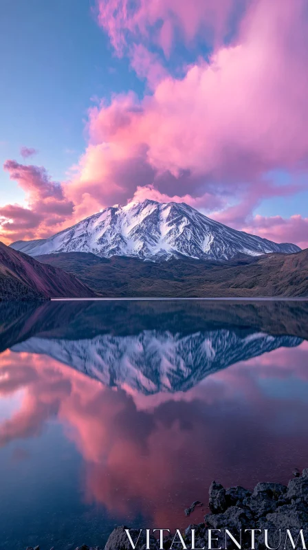 AI ART Majestic Mountain Reflection in Tranquil Lake