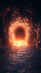Enigmatic Lava Cave Entrance
