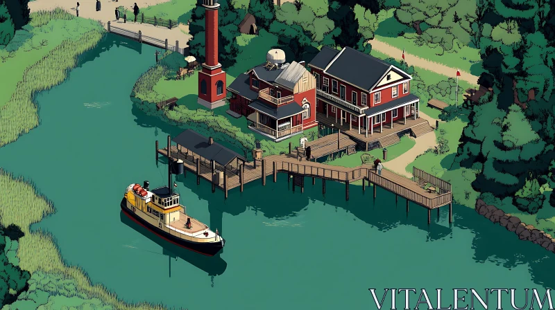 Scenic Waterfront Property with Lighthouse and Dock