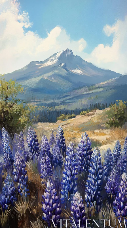 Mountain Landscape with Lupines