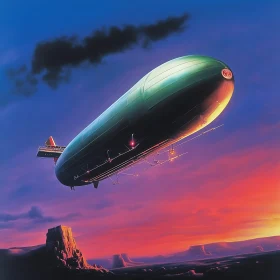 Airship at Sunset