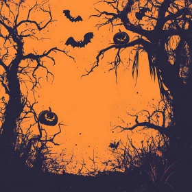 Spooky Halloween Night in the Forest