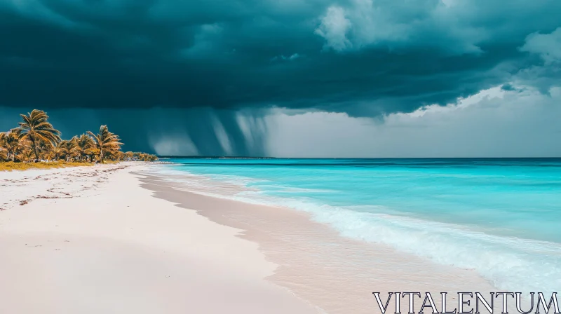 AI ART Seaside Storm over Tropical Beach