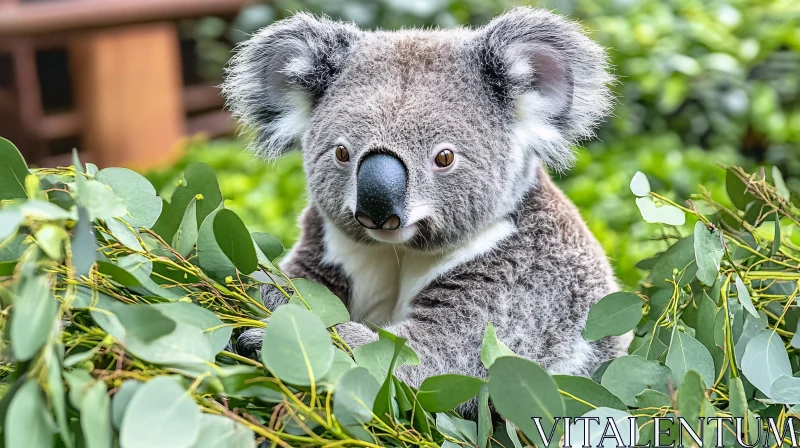 Koala Among Leaves AI Image