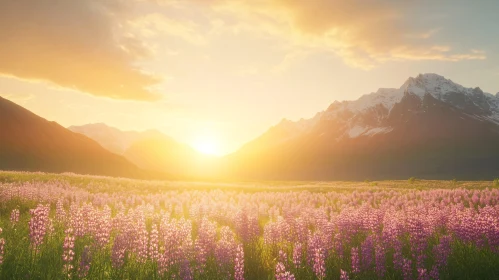 Peaceful Flower Field At Twilight