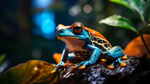 Colorful Frog in Tropical Landscape - Macro Photography