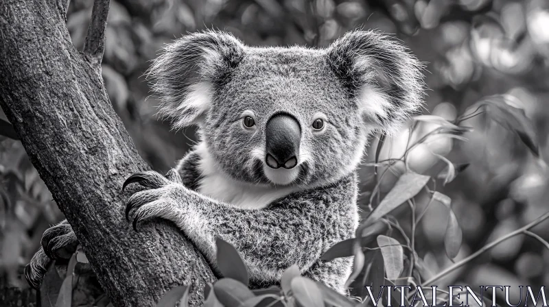 Koala Bear on a Tree AI Image