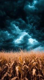 Dark Skies and Cornfield Landscape