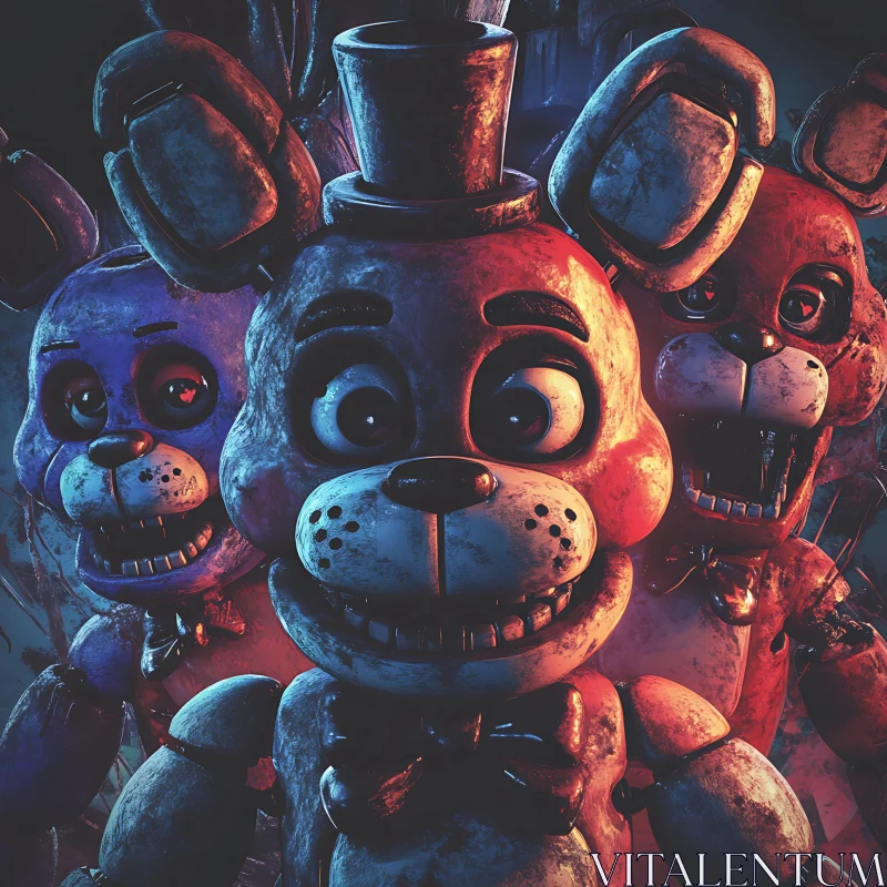 AI ART Horror-Themed Animatronic Rabbits