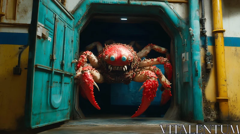 Industrial Horror: Giant Crustacean Monster AI Image