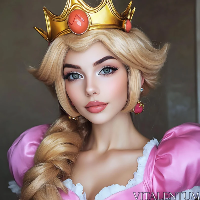 Elegant Princess Cosplay Portrait AI Image