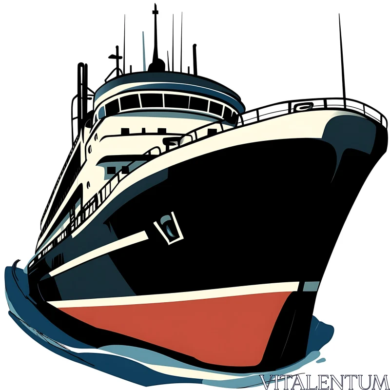 Elegant Boat Illustration AI Image