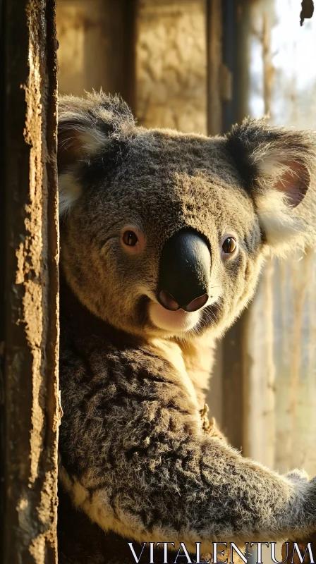 Koala Under Warm Sun AI Image