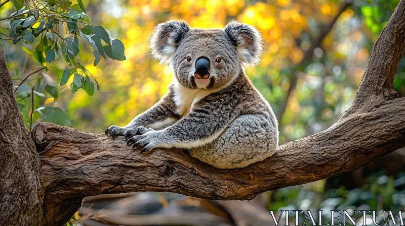 Koala Resting on a Tree Branch AI Image