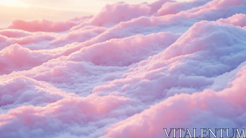 AI ART Pink and Purple Snow Waves Under Soft Light