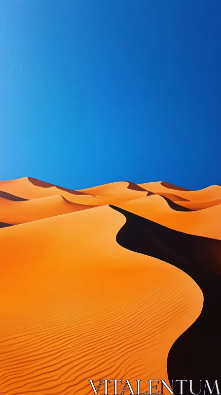 AI ART Golden Sand Dunes Under a Blue Sky