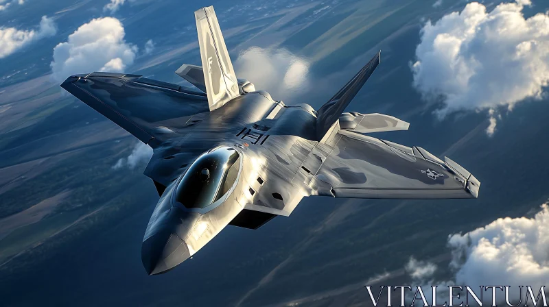 Sleek Military Aircraft in Flight AI Image