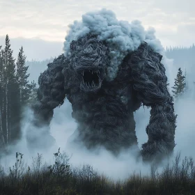 Giant Mist Monster in Forest