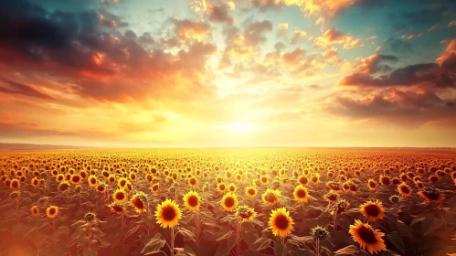 Golden Sunflower Landscape