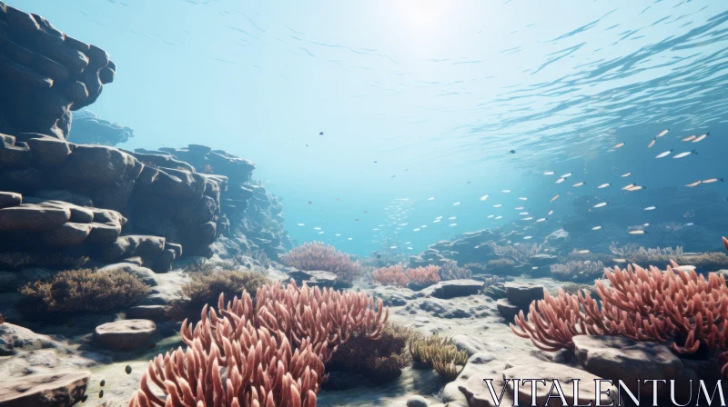 3D Rendered Underwater Coral Reef Landscape AI Image