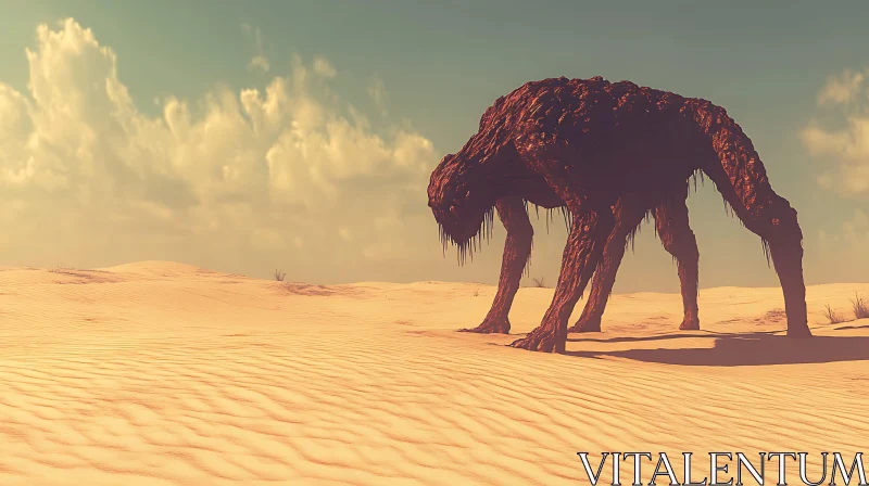 AI ART Mysterious Creature in a Desert