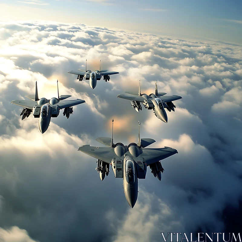 AI ART Aerial Formation of Fighter Jets