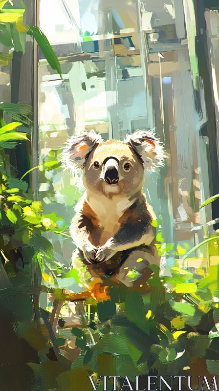 AI ART Koala in Impressionistic Forest