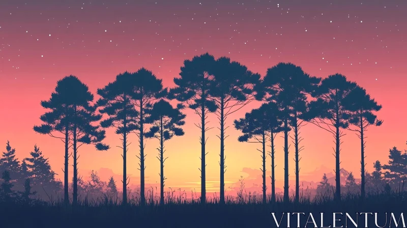 AI ART Peaceful Forest at Dusk