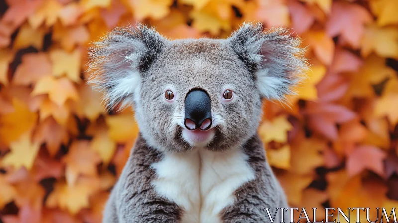 Koala and Autumn Leaves Harmony AI Image