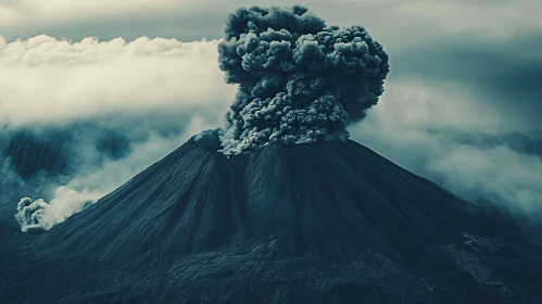 Dramatic Volcano Eruption Scene