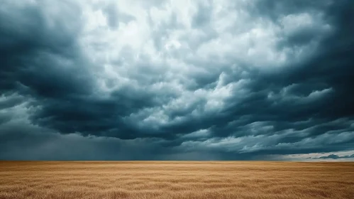 Stormy Sky Over Golden Wheat