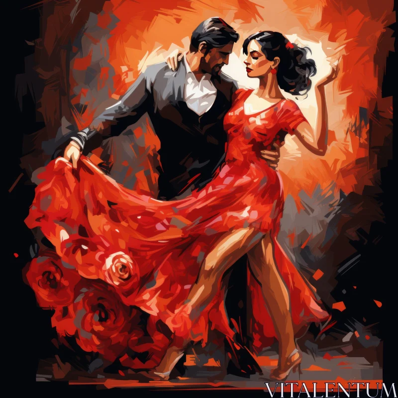 Flamenco Dance - A Captivating Oil Painting Illustration AI Image