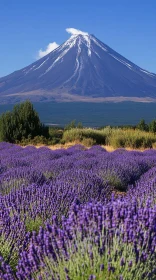 Mountain and Lavender Landscape