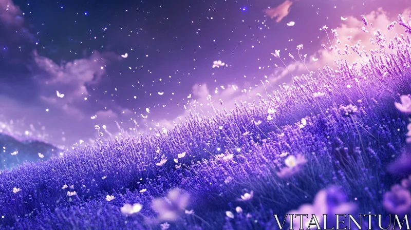 AI ART Surreal Lavender Field at Night