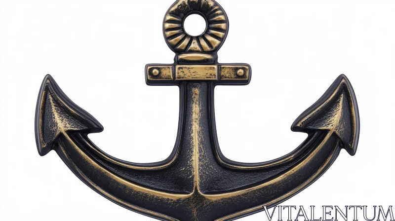 Detailed Decorative Anchor with Gold Accents AI Image