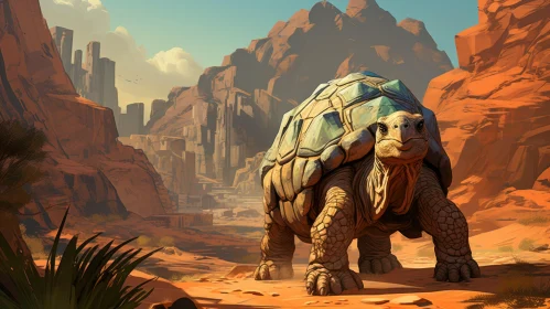 Spatial Concept Art of Tortoise in Desert