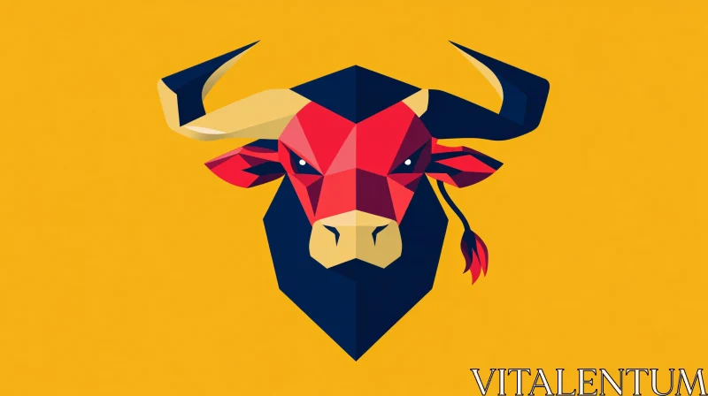 Abstract Geometric Bull Illustration AI Image