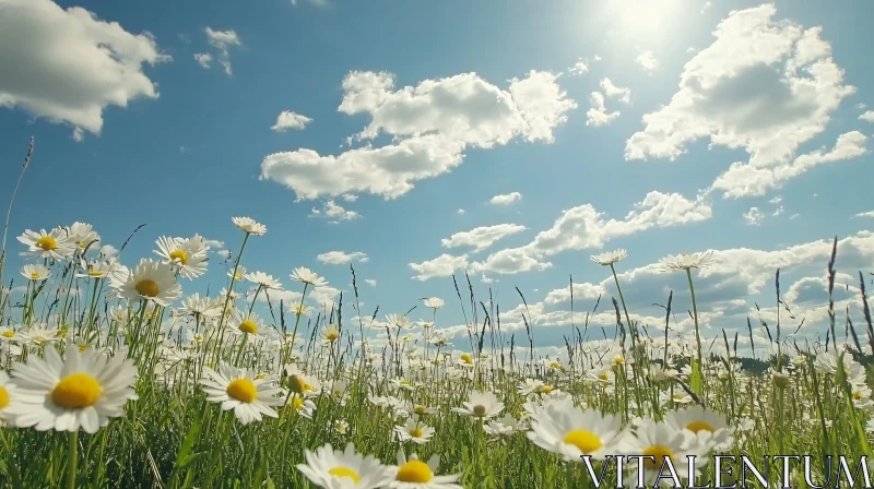 Sunny Day in a Daisy Field AI Image