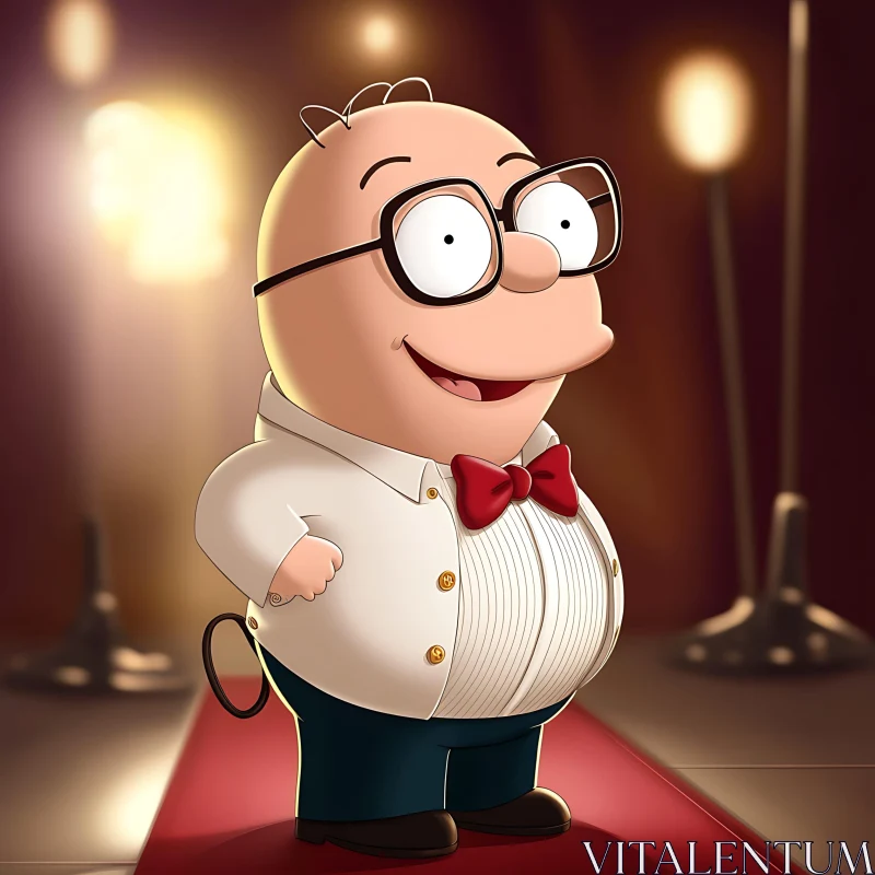 Smiling Cartoon Character in Glasses AI Image