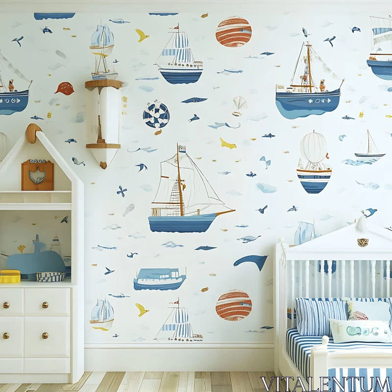 Maritime Decor for Kids' Room AI Image