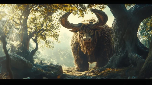 Majestic Beast Amidst Ancient Trees