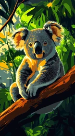 Koala Amidst Forest Foliage
