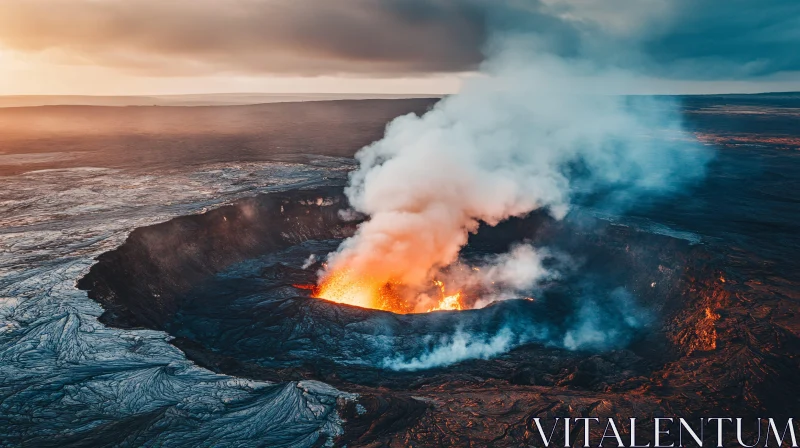 AI ART Aerial Shot of Volcanic Eruption