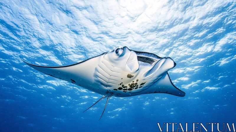 Manta Ray Underwater AI Image