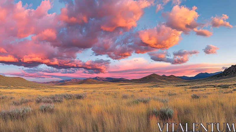 AI ART Sunset Over a Golden Field