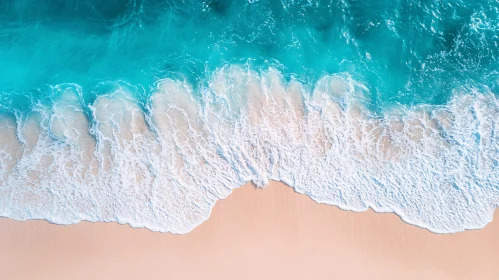 Turquoise Ocean Waves on a Sandy Shoreline